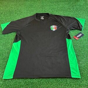 Icon Sports Mexico Soccer Jersey Mens Medium Black Green Crest Performance